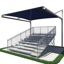 Suspended Cantilever 20x20x15 Embedded mount Shade Structure w/out Glide Elbow; intended for use to cover a 10 row x 15'LBleacher