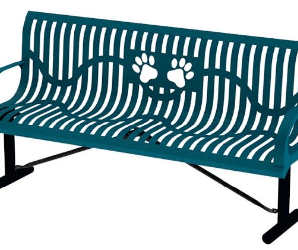 6ft Paws Logo Classic Wingline Bench Contoured Back And Arms