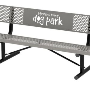6 ft. Perforated Style Bench with Custom Logo with Back