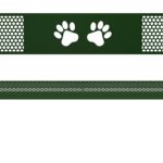 6FT PAWS LOGO BENCH WITH BACK, Large Hole 11 Gauge Punched Steel, Rounded Corners, Two 2 3/8" Legs, Surface Mt.