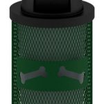 32 Gallon Trash Receptacle, 3/4" #9 Expanded Metal with BONES logo