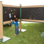 OUTDOOR MAGNETIC CHALKBOARD TRIPLE PORTABLE