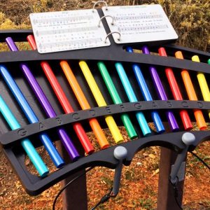 Serenade - 15 note color coded chimes, 6 page song book, 2 mallets w/holders, recycled plastic posts - In-Ground